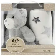 SweetDreams: Pătură și ursuleț de pluș de culoare gri