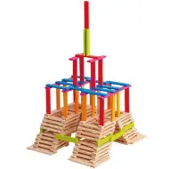 Set creativ şi educativ din lemn colorat 200 bucăţi - Woodyland