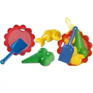 Set forme de nisip şi sită - D. Toys