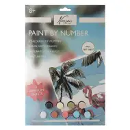 Tablou de colorat după numere 33,5x23,8 cm - Flamingo