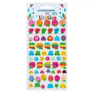 The Littlies: Modele drăguțe cu buline, set de autocolante 3D pufos, 10x22 cm.