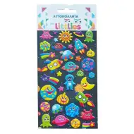 The Littlies: Set de autocolante 3D pufos cu model de navă spațială, 10x22 cm