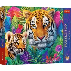 Tigri în junglă — puzzle Premium Plus de 500 piese - Trefl