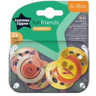 Tommee Tippee: Set de 2 suzete Fun Friends (6-18 luni)