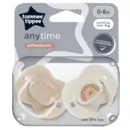 Tommee Tippee: Set de 2 suzete ortodontice Anytime, disponibil în mai multe variante (0–6 luni)