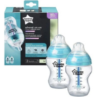 Tommee Tippee: biberon Advanced Anti-Colic, turcoaz, set de 2 bucăți, 260 ml (0 luni+)