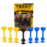 Tossit Starter Pack - joc de darts cu ventuze din silicon, albastru-galben