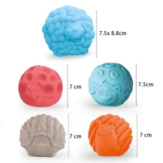 Touchball: Set de 5 mingi cu animale pentru dezvoltarea simțului tactil imaginea 2