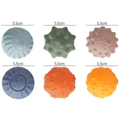 Touchball: Set de 6 mingi pentru dezvoltarea simțului tactil, în culori pastelate imaginea 2