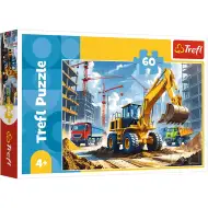 Tractor excavator cu încărcător frontal puzzle de 60 de piese - Trefl