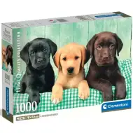 Trei cățeluși labrador cu poster puzzle de 1000 de piese HQC - Clementoni