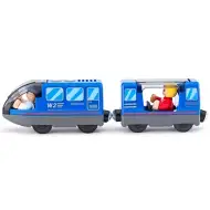 Tren electric din lemn cu încărcătură și figurine - Woodyland