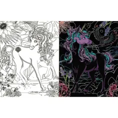 Unicornii ascunși 3. - Carte de colorat cu pagini de zgâriere și colorare imaginea 2