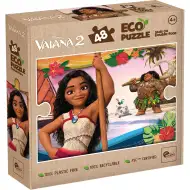 Vaiana 2 aventuri pe mare 2 în 1 puzzle Eco mini de 48 de piese și carte de colorat 35x25cm - Lisciani