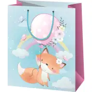 Vulpe drăguță pe cer model mare sac de cadouri exclusiv 27x14x33cm