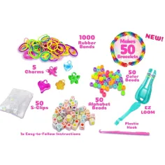 WeCool: Set pentru crearea brățărilor DIY cu elastice și mărgele, într-un recipient tip pahar. imaginea 2