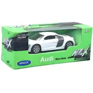 Welly: Mașinuță model Audi R8 V10 alb, scară 1/64