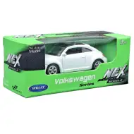 Welly: model de mașină mică Volkswagen Broscuță albă, scară 1/64