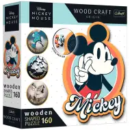 Wood Craft: Disney - Retro Mickey Mouse puzzle din lemn premium de 160 de piese - Trefl