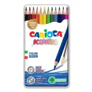 Acuarelă creion colorat set 12 bucăți în cutie metal - Carioca