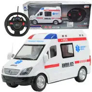 Ambulanță cu efecte de lumină cu telecomandă RC Scara 1/48 27 MHz 23cm