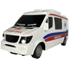 Ambulanță cu telecomandă RC cu lumină 27MHz 1/32 scară 25cm imaginea 3