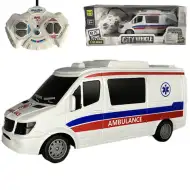 Ambulanță cu telecomandă RC cu lumină 27MHz 1/32 scară 25cm