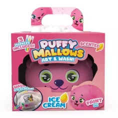 Animal pufos din marshmallow: Înghețată - roz