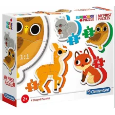 Set de puzzle cu forme 4 în 1 animale de pădure - Clementoni