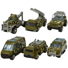 Army Die-Cast: Set de 6 bucăți mașini militare imaginea 2
