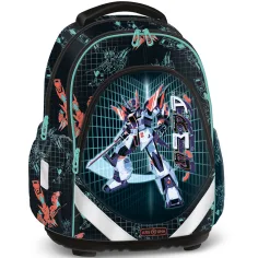 Ars Una: A.R.M.S. ghiozdan școlar anatomic, rucsac cu imprimeu cu roboți 33×43×22 cm
