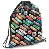 Ars Una: Rollin Mania skateboard model negru sac de umăr, sport 32x42cm