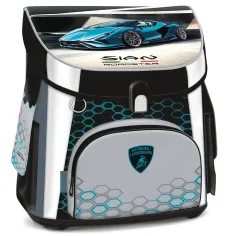 Ars Una: Rucsac compact ergonomic cu închidere magnetică Lamborghini, ghiozdan 33x41x24cm