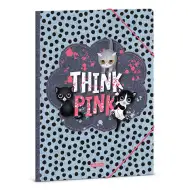 Ars Una: Think Pink Cat mapă cu elastic A4