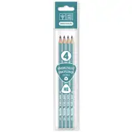 Ars Una: triunghi creion grafit HB cu dungi pachet de 4 bucăți