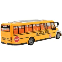 Autobuz școlar galben cu efecte de lumină și baterie telecomandă RC 27MHz 40cm imaginea 3
