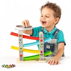 Autostradă set cu patru bucăți de mașinuță set de joacă - Woodyland imaginea 3