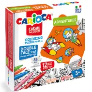 Aventuri puzzle care se poate colora cu 12 bucăți de marker - Carioca