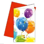 Baloane sclipitoare design invitaţie cu plic 6 bucăţi