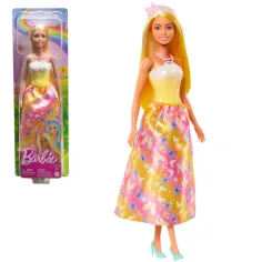 Barbie Dreamtopia: Prințesă păpușă în rochie galben-roz cu fluturi - Mattel