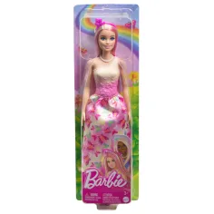 Barbie Dreamtopia: Prințesă păpușă în rochie roz cu fluturi - Mattel imaginea 6