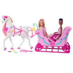 Barbie Nutcracker - Set de sanie cu zăpadă cu cal - Mattel