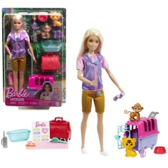 Barbie: păpușă pentru cariera de salvator de animale sălbatice, cu accesorii - Mattel