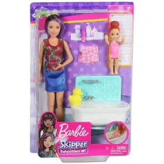 Barbie: set de joacă Skipper, babysitter la baie - Mattel