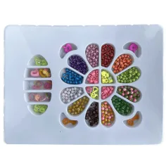 Beads Series: Set de bijuterii cu margele, elastic de par si pandantiv cu peste 500+ de margele imaginea 2