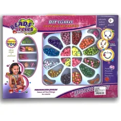 Beads Series: Set de bijuterii cu margele, elastic de par si pandantiv cu peste 500 de margele