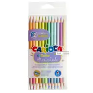 Bi-Color 12 bucăți culori pastel set creioane colorate două capete - Carioca