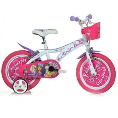Bicicletă pentru copii Barbie roz-alb de mărimea 12 - bicicletă Dino Bikes