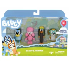 Bluey: Bluey și prietenii săi set de figurine de joc de 4 bucăți