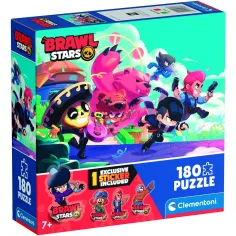 Brawl Stars Supereroi în acțiune puzzle de 180 de piese cu autocolant – Clementoni